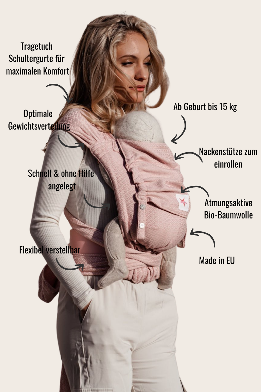 baby carrier WrapStar Heart2Heart Rosé